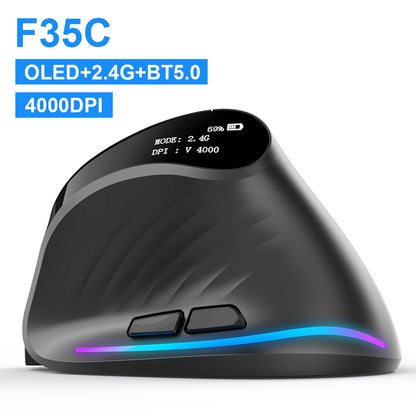2.4G Ergonomic Mouse Vertical Wireless Mouse Rechargeable Gaming Mice for PC Laptop Macos Office F35C/F35B/F35 버티컬 마