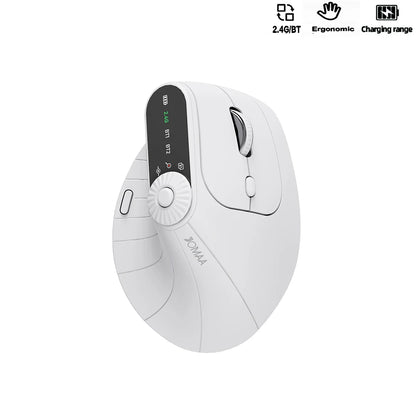 Wireless Vertical Mouse Rechargeable Optical Mice with Function Adjustment Knob Ergonomic Mouse for Multi-Purpose