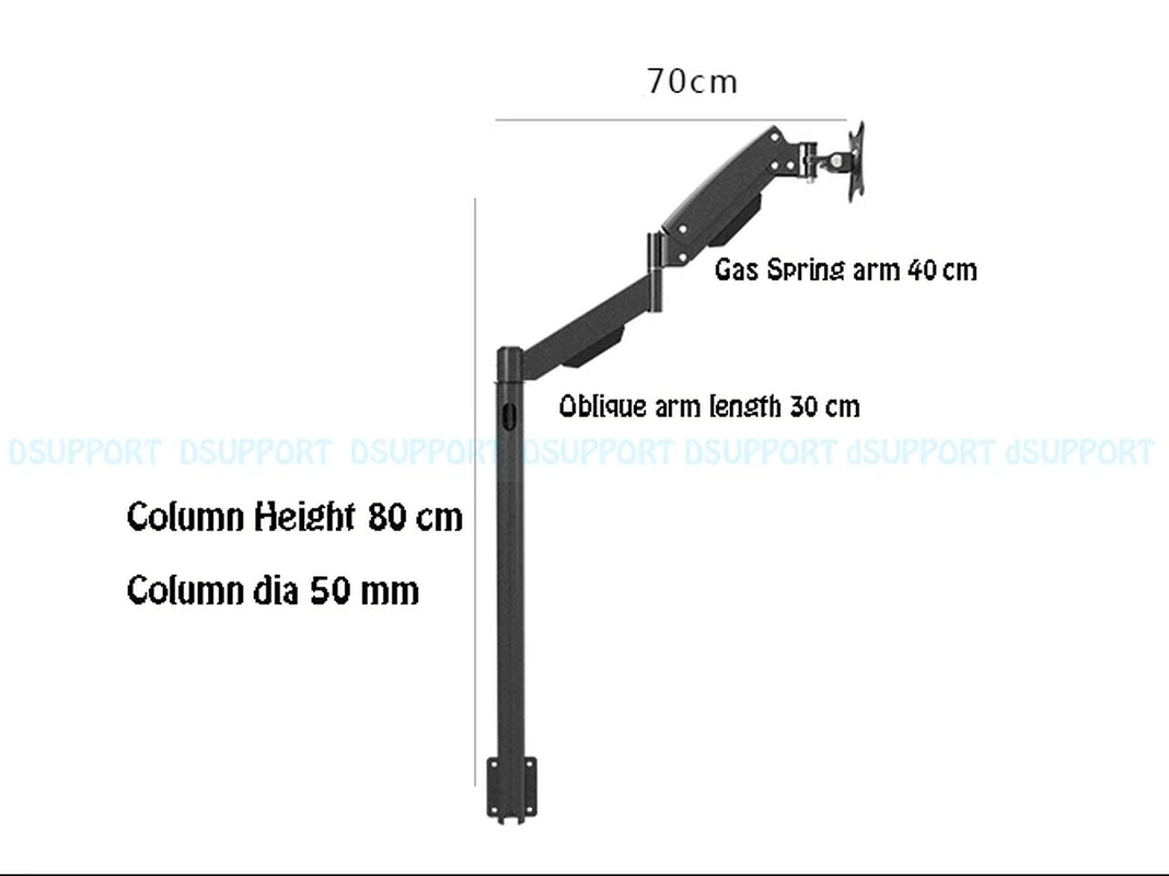 Heavy Duty 13"-27" LCD Monitor Floor Stand / Sofa Side Fixed TV Mount Computer Monitor Holder Arm LD216