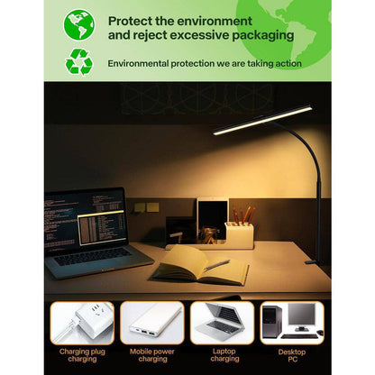 Desk Lamp for Office Home Eye-Caring Architect Task Lamp 25 Lighting Modes Adjustable LED Flexible Gooseneck