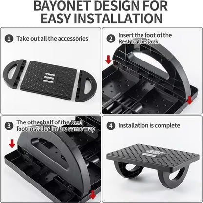 Ergonomic Rocking Foot Rest with Roller Massager for under Desk Use to Promote Leg Circulation and Comfort
