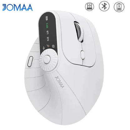 Wireless Vertical Mouse Rechargeable Optical Mice with Function Adjustment Knob Ergonomic Mouse for Multi-Purpose